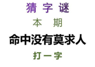 命中没有莫求人打一字,从‘命中没有莫求人到一字谜的智慧之旅”